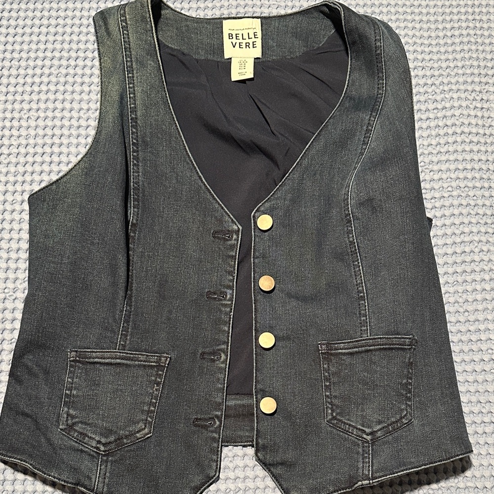 Belle Vere Denim Vest with silver Buttons
